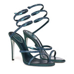 Sandali Cleo in raso con cristalli C12538 105R001Y355 RENÉ CAOVILLA 