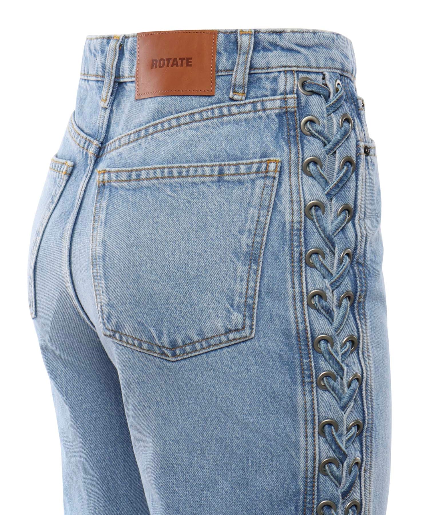 Jeans twisted lacing in denim 115169 1321 ROTATE 