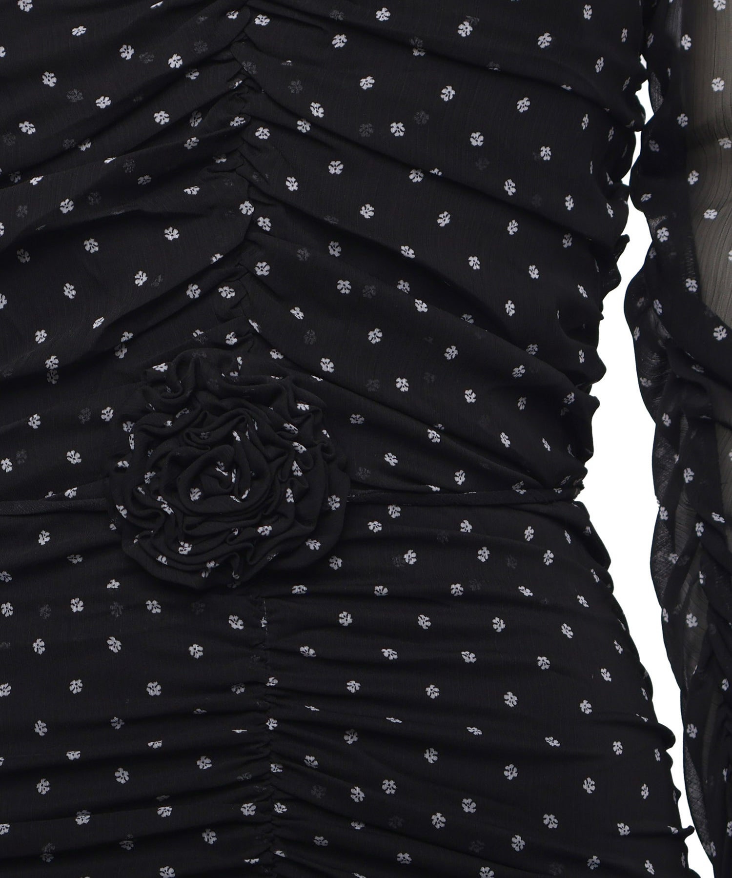 Abito in chiffon a pois 115224 000 ROTATE 