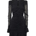 Abito in chiffon a pois 115224 000 ROTATE 