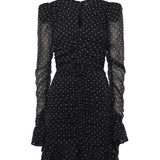 Abito in chiffon a pois 115224 000 ROTATE 