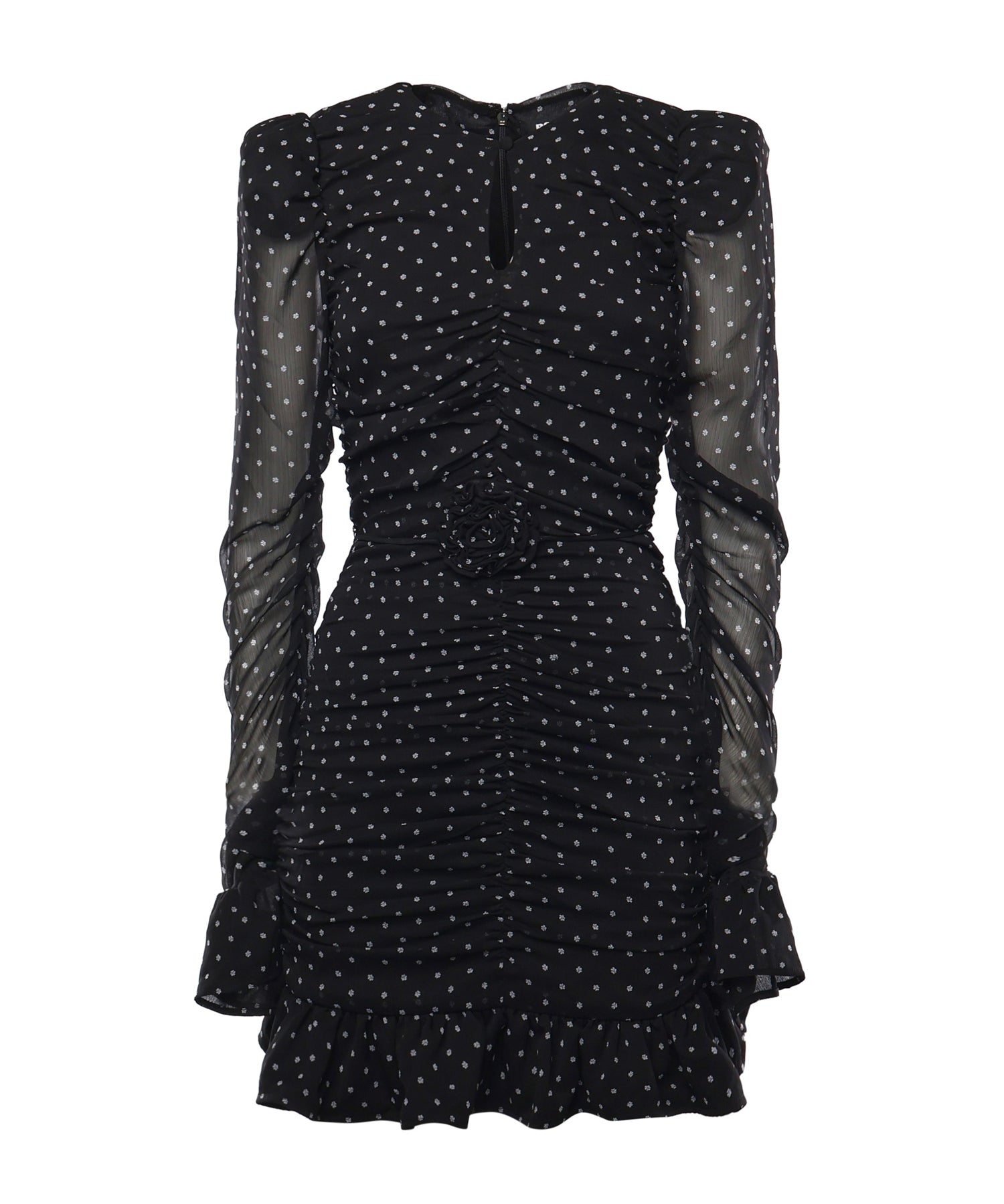 Abito in chiffon a pois 115224 000 ROTATE 