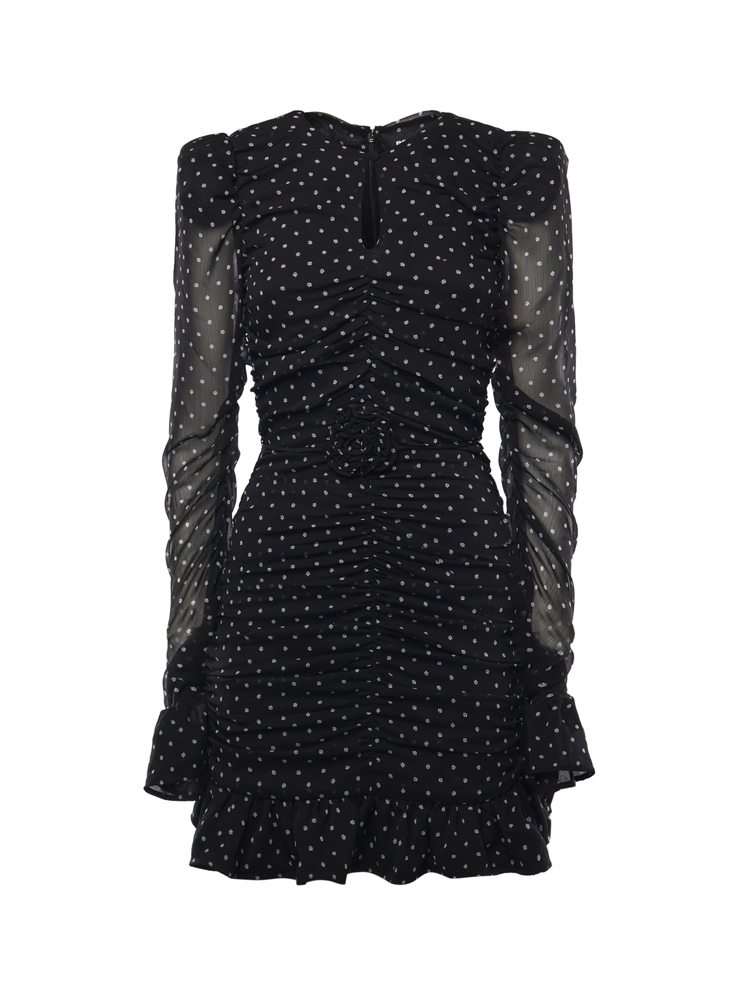 Abito in chiffon a pois 115224 000 ROTATE 