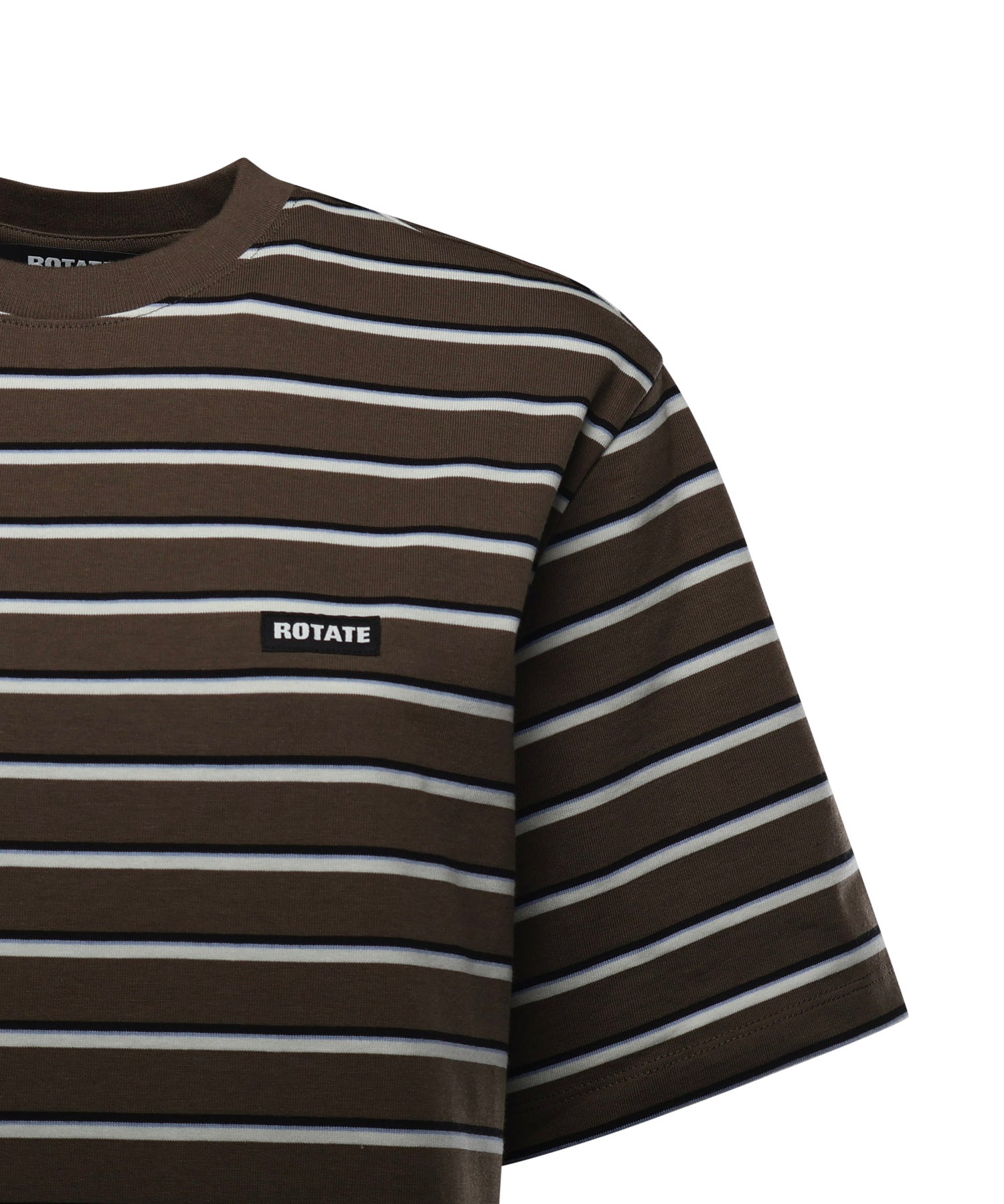 T-shirt in jersey di cotone a righe 115318 2476 ROTATE 