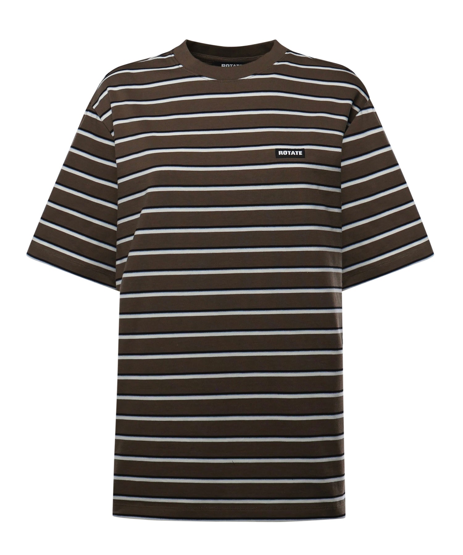 T-shirt in jersey di cotone a righe 115318 2476 ROTATE 