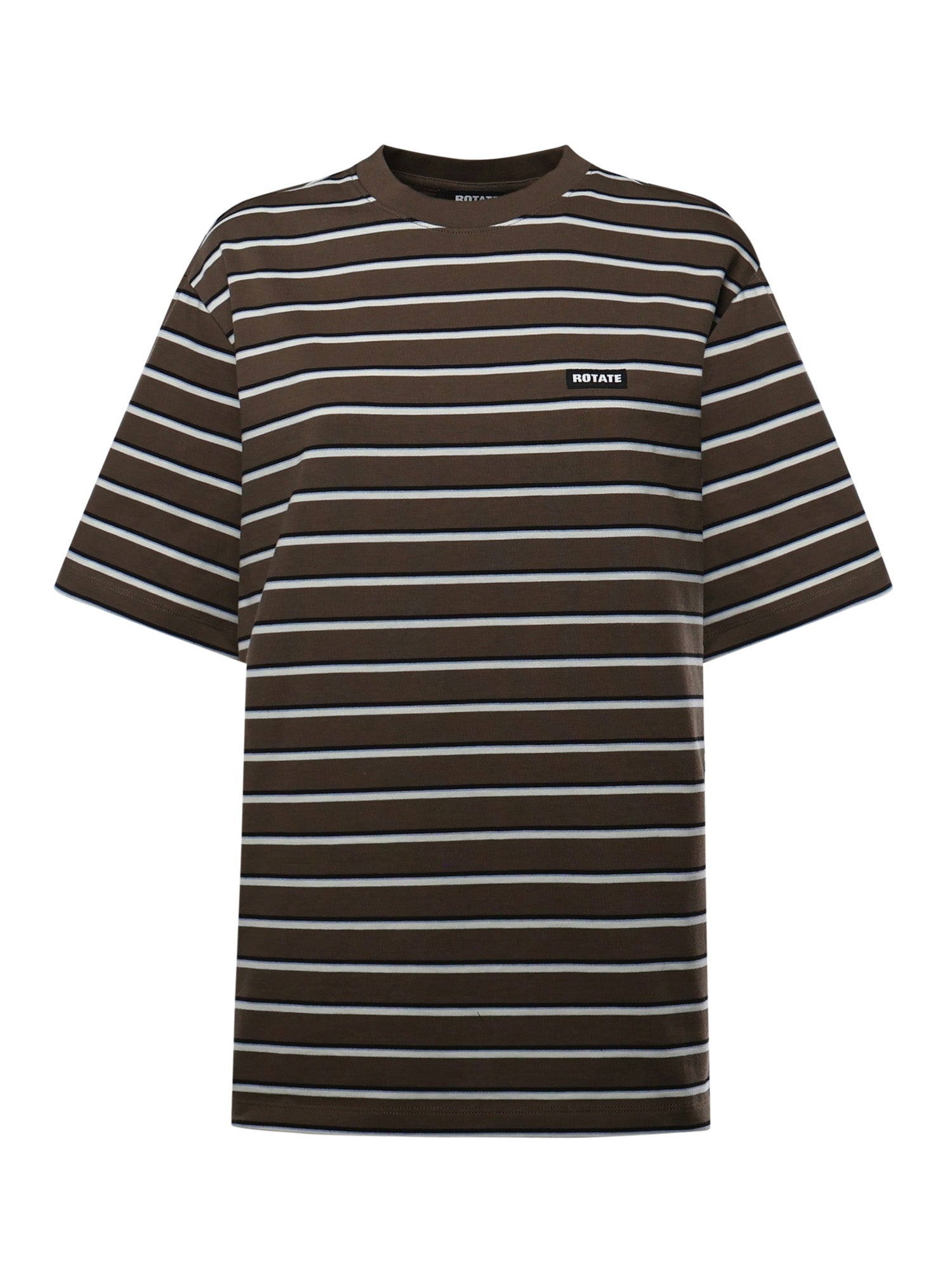 T-shirt in jersey di cotone a righe 115318 2476 ROTATE 