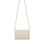 Pochette con catena Cassandre in pelle grain de poudre 377828 BOW019207 SAINT LAURENT 