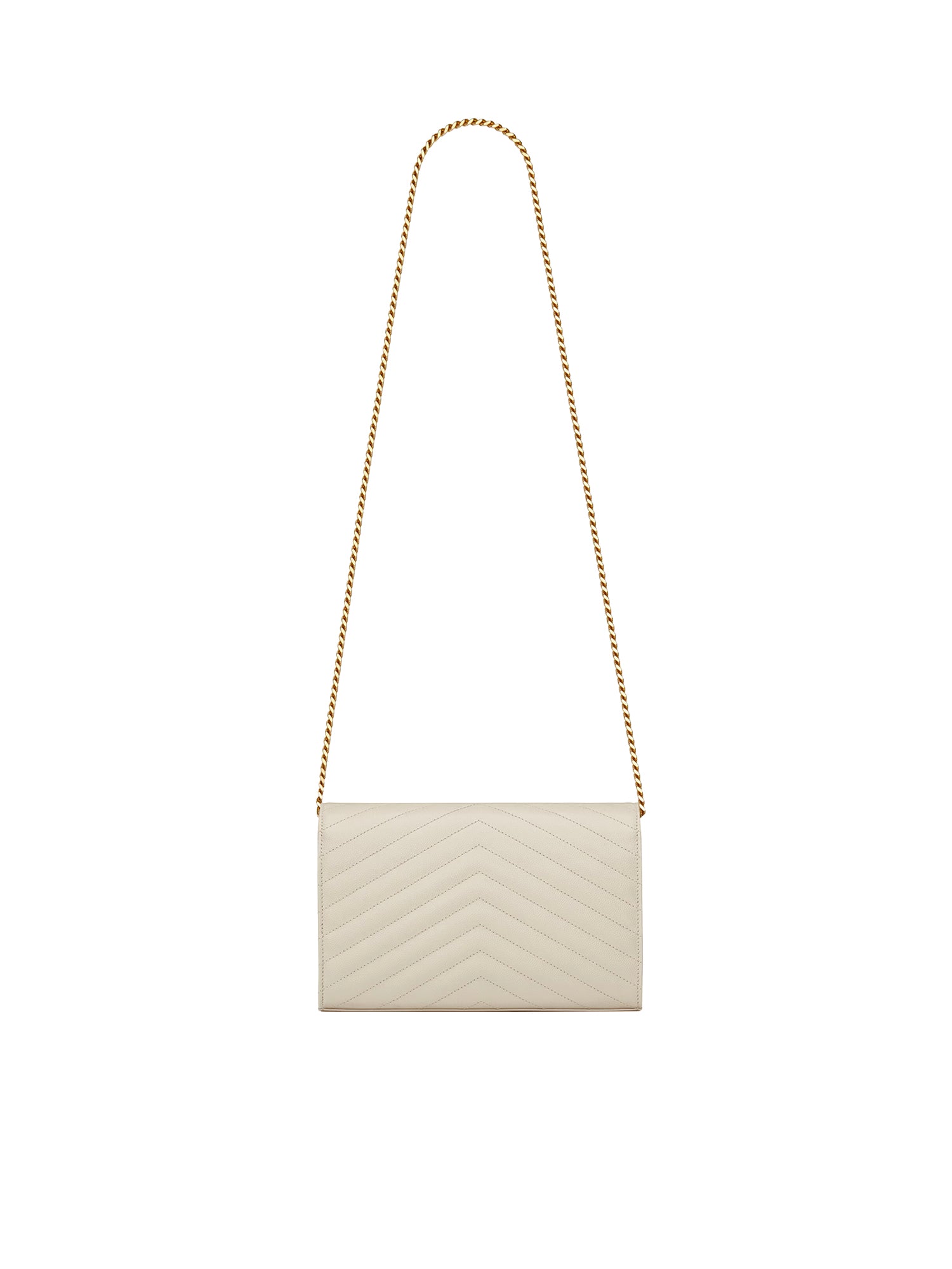 Pochette con catena Cassandre in pelle grain de poudre 377828 BOW019207 SAINT LAURENT 