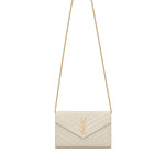 Pochette con catena Cassandre in pelle grain de poudre 377828 BOW019207 SAINT LAURENT 