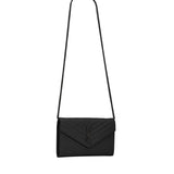 Pochette con catena Cassandre in pelle grain de poudre<BR/> 377828 BOW081000 SAINT LAURENT 