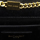 Pochette con catena Cassandre in pelle grain de poudre<BR/> 377828 BOW081000 SAINT LAURENT 