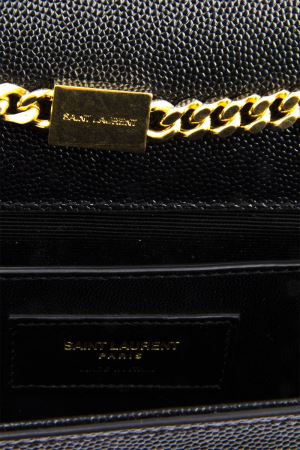 Pochette con catena Cassandre in pelle grain de poudre<BR/> 377828 BOW081000 SAINT LAURENT 