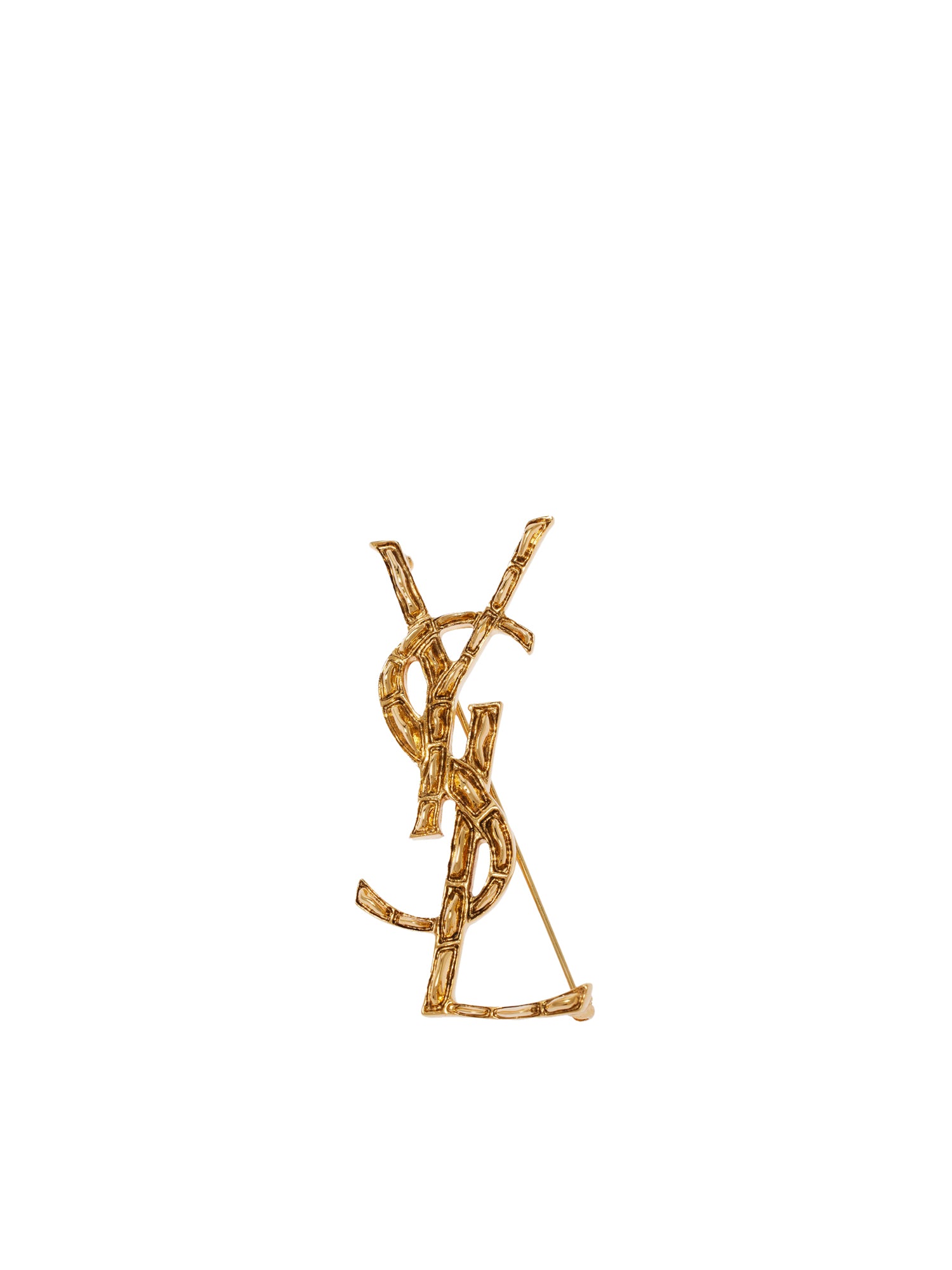 Spilla coccodrillo Cassandre in metallo 470371 Y15008030 SAINT LAURENT 