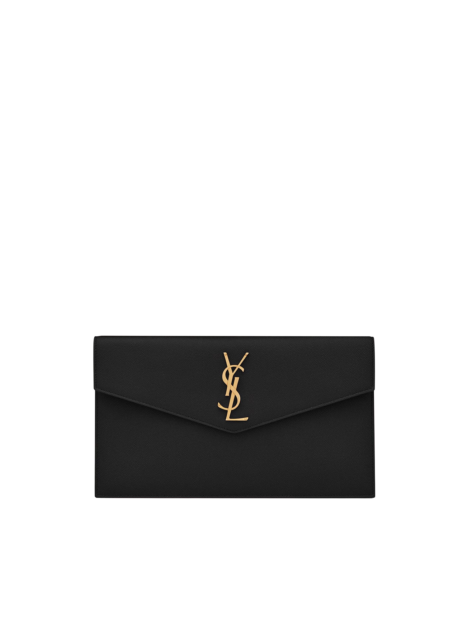 Pochette Uptown in pelle goffrata grain de poudre 565739 1GF0J1000 SAINT LAURENT 
