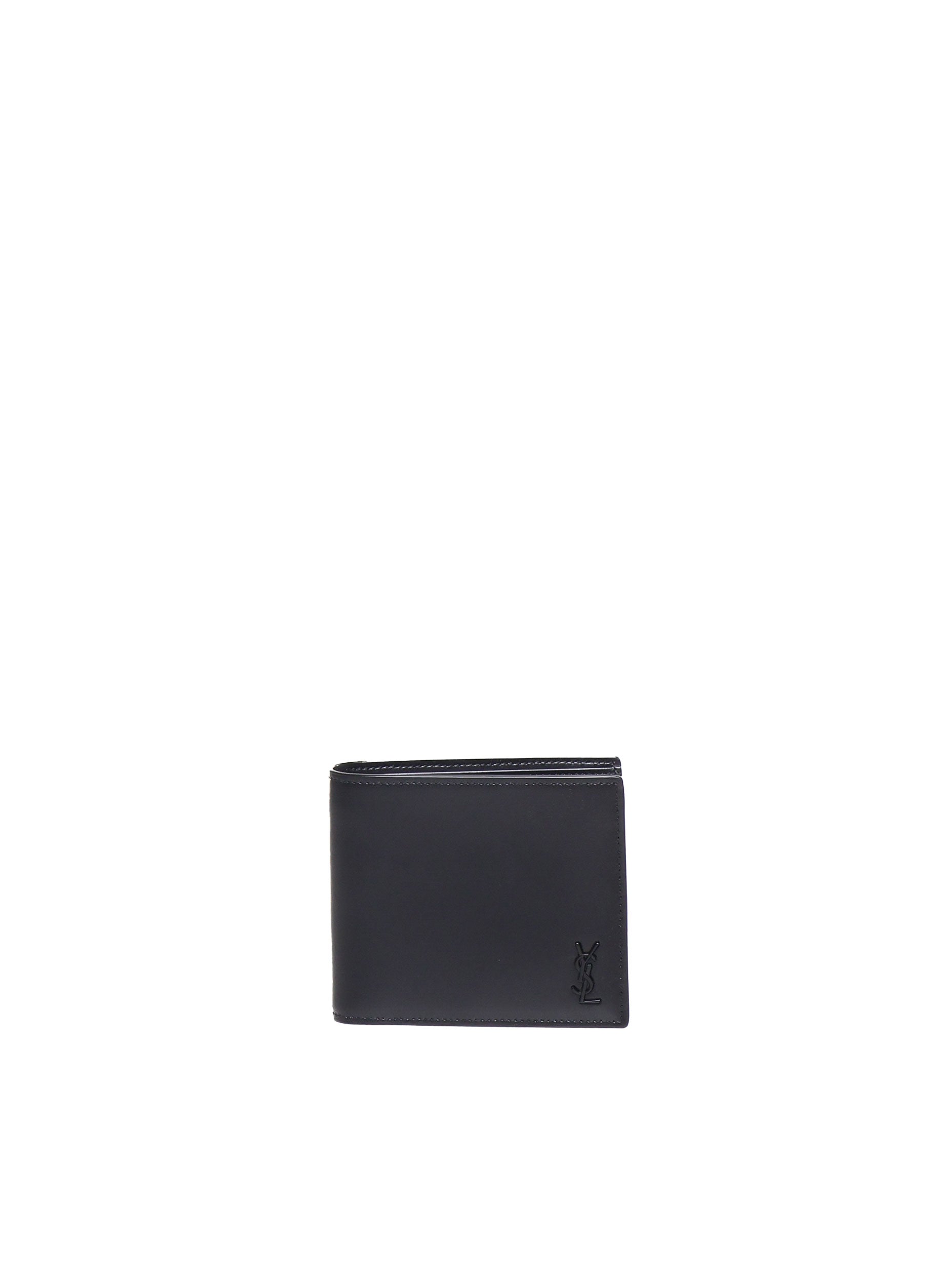 Portafogli Tiny Cassandre east/west in pelle 607727 1JB0U1000 SAINT LAURENT 
