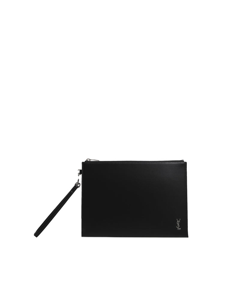 Porta tablet con logo in pelle 683827 1JB0E1000 SAINT LAURENT 