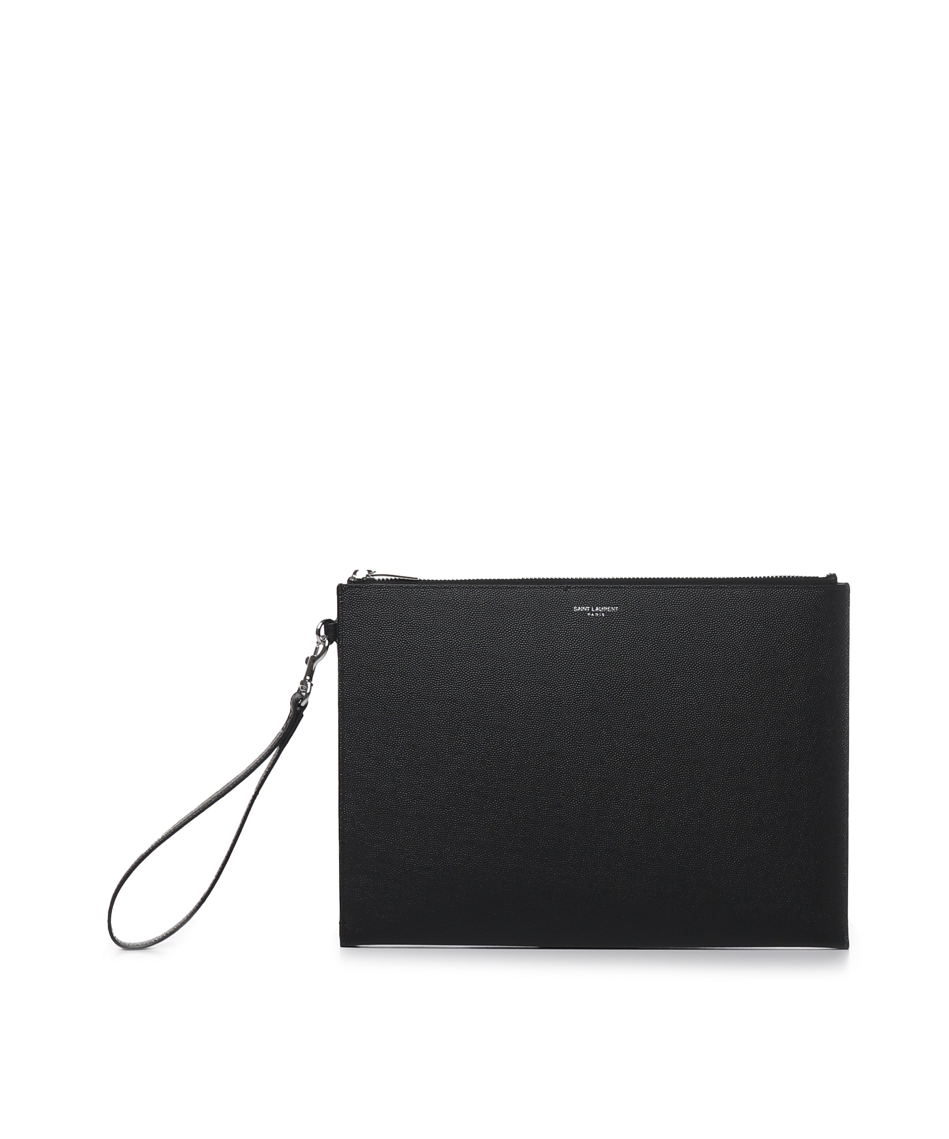Porta tablet Saint Laurent Paris in pelle goffrata grain de poudre 683865 BTY0N1000 SAINT LAURENT 