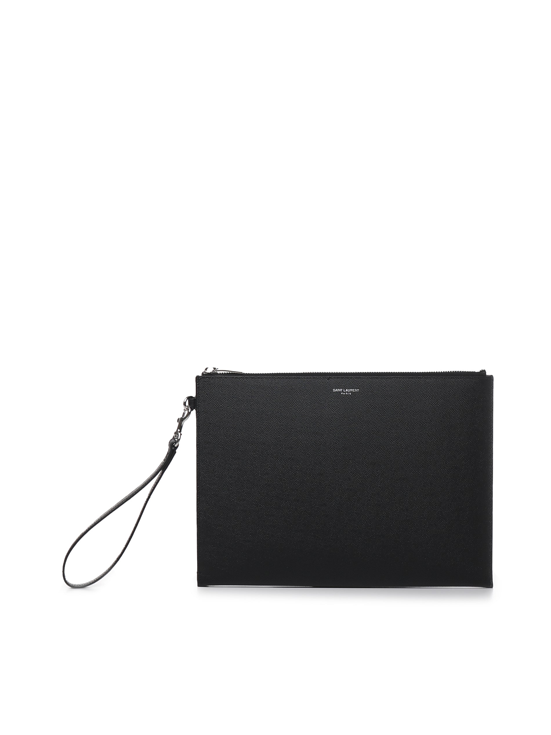 Porta tablet Saint Laurent Paris in pelle goffrata grain de poudre 683865 BTY0N1000 SAINT LAURENT 