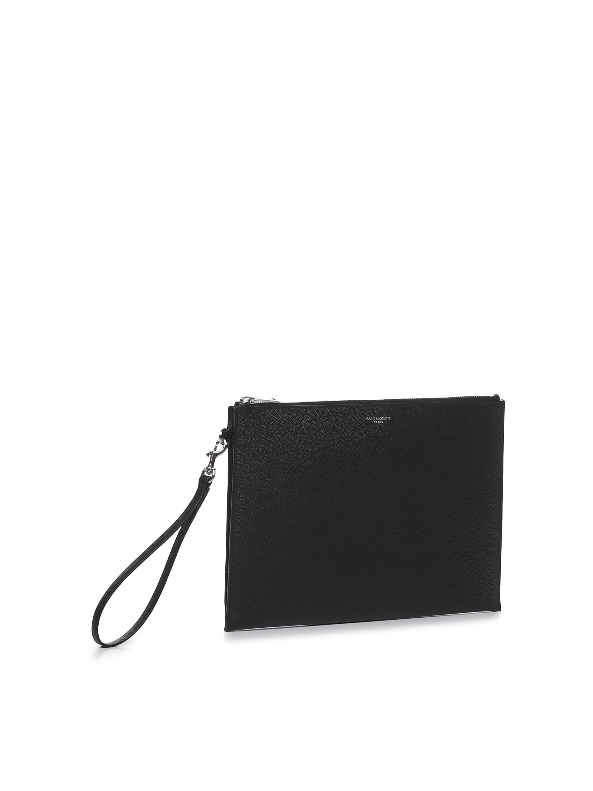 Porta tablet Saint Laurent Paris in pelle goffrata grain de poudre 683865 BTY0N1000 SAINT LAURENT 