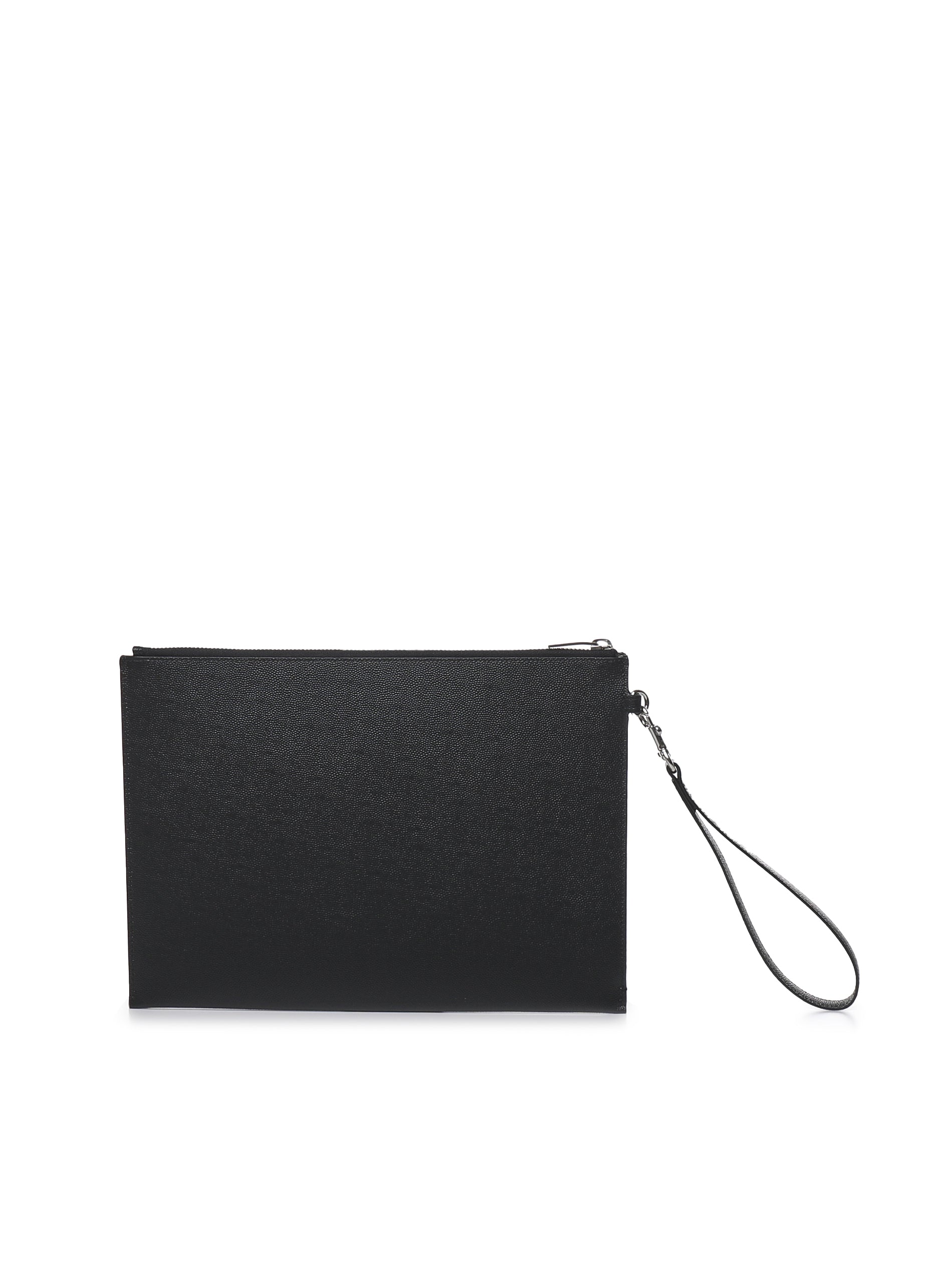 Porta tablet Saint Laurent Paris in pelle goffrata grain de poudre 683865 BTY0N1000 SAINT LAURENT 