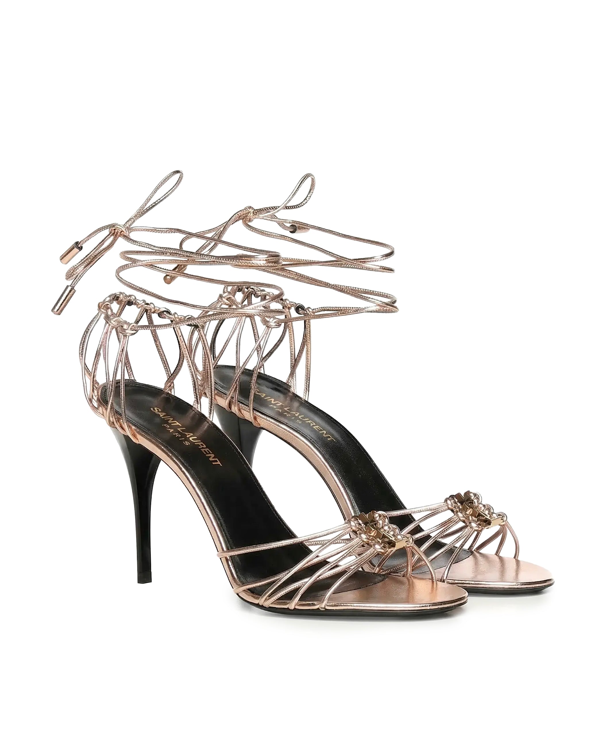 Sandali Babylone in pelle metallizzata 785706 0NL005912 SAINT LAURENT 