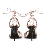 Sandali Babylone in pelle metallizzata 785706 0NL005912 SAINT LAURENT 