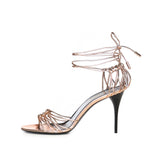 Sandali Babylone in pelle metallizzata 785706 0NL005912 SAINT LAURENT 