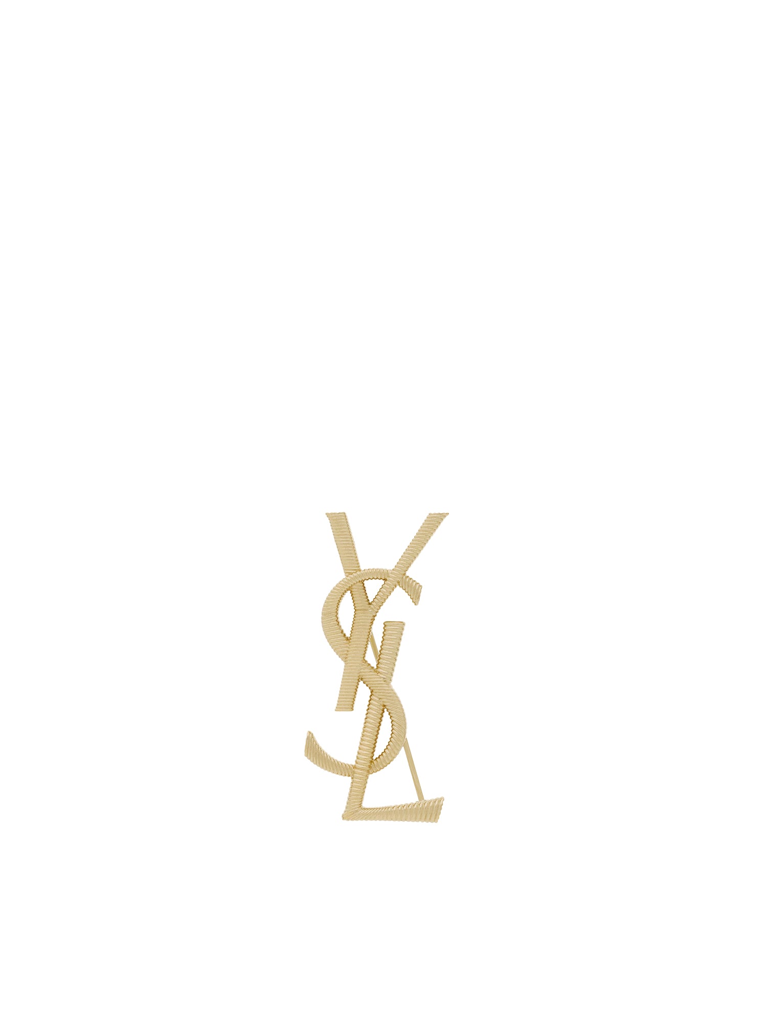 Spilla Logo Cassandre in metallo dorato 804317 Y15008030 SAINT LAURENT 