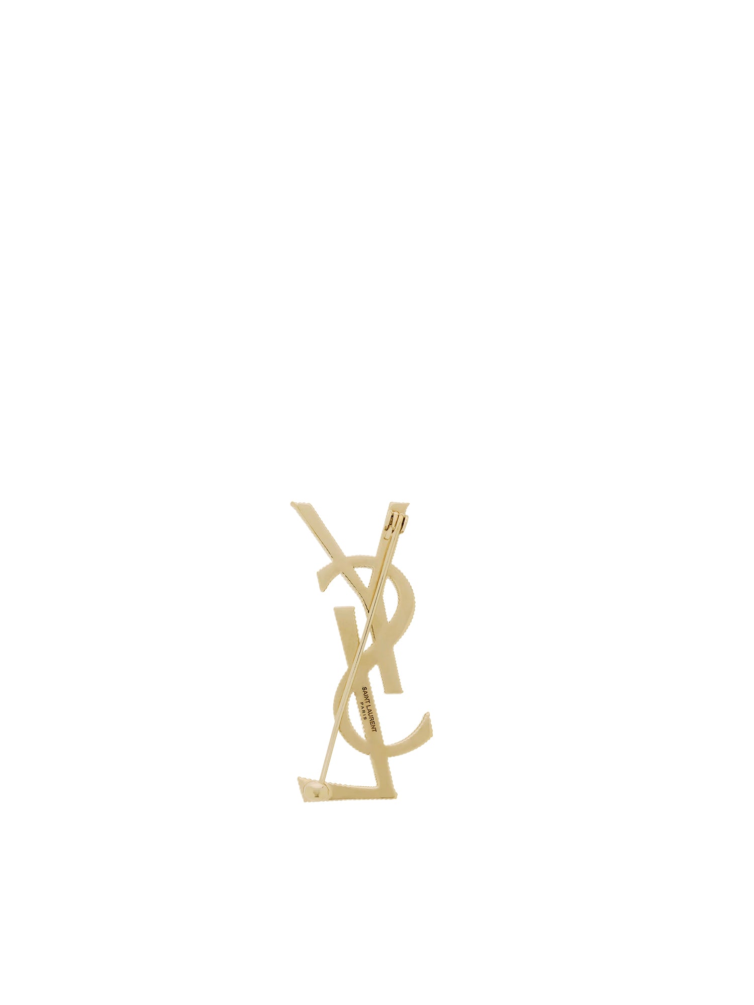 Spilla Logo Cassandre in metallo dorato 804317 Y15008030 SAINT LAURENT 