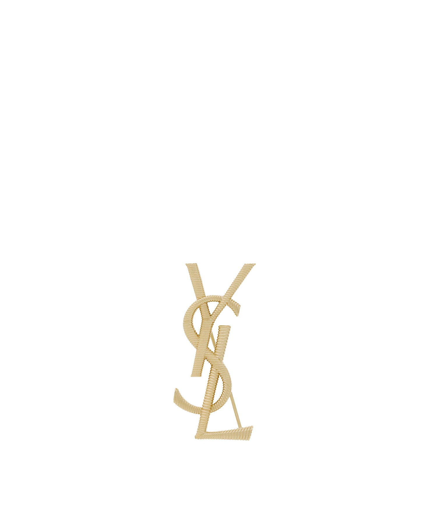 Spilla Logo Cassandre in metallo dorato 804317 Y15008030 SAINT LAURENT 