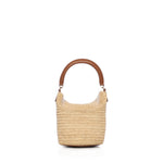 Secchiello Gaby in rafia con pelle 838591 GAAFC2791 SAINT LAURENT 