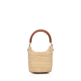 Secchiello Gaby in rafia con pelle 838591 GAAFC2791 SAINT LAURENT 
