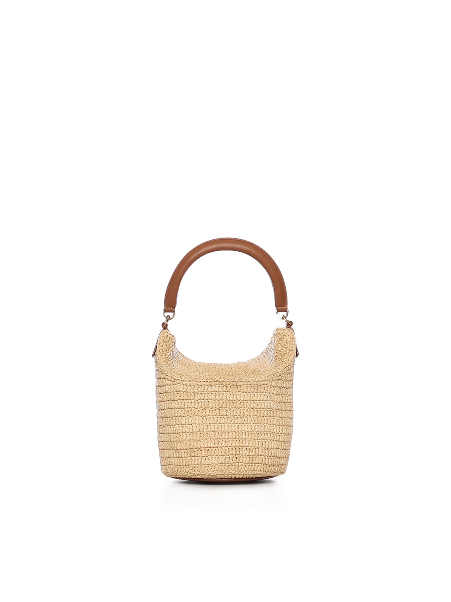 Secchiello Gaby in rafia con pelle 838591 GAAFC2791 SAINT LAURENT 