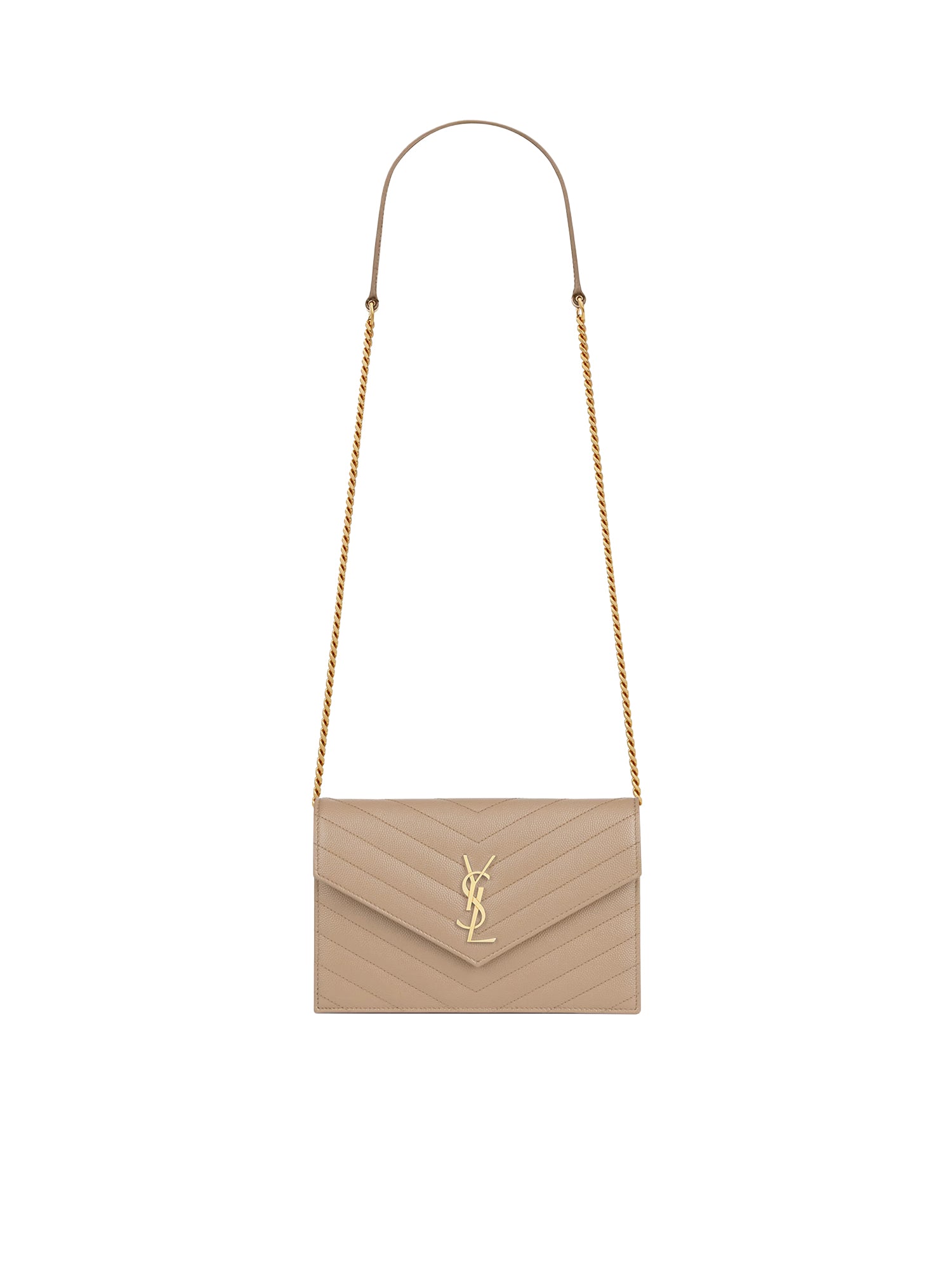 Pochette Envelope con catena Cassandre in pelle grain de poudre 857605 BOW012721 SAINT LAURENT 