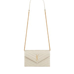 Pochette Envelope con catena Cassandre in pelle grain de poudre 857605 BOW019207 SAINT LAURENT 