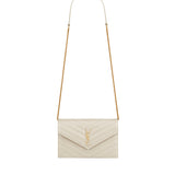 Pochette Envelope con catena Cassandre in pelle grain de poudre 857605 BOW019207 SAINT LAURENT 