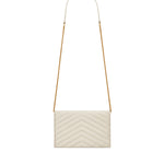 Pochette Envelope con catena Cassandre in pelle grain de poudre 857605 BOW019207 SAINT LAURENT 