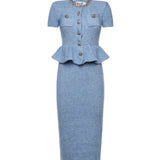Abito midi in maglia RS26106M BL SELF-PORTRAIT 