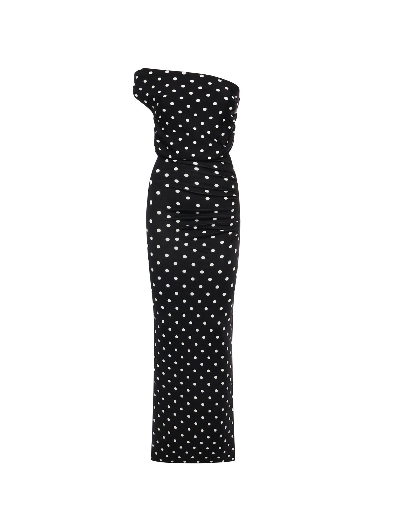 Abito midi in maglia drappeggiata a pois <BR/> RS26108MA B SELF-PORTRAIT 