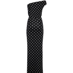 Abito midi in maglia drappeggiata a pois <BR/> RS26108MA B SELF-PORTRAIT 