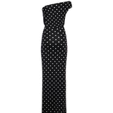 Abito midi in maglia drappeggiata a pois <BR/> RS26108MA B SELF-PORTRAIT 