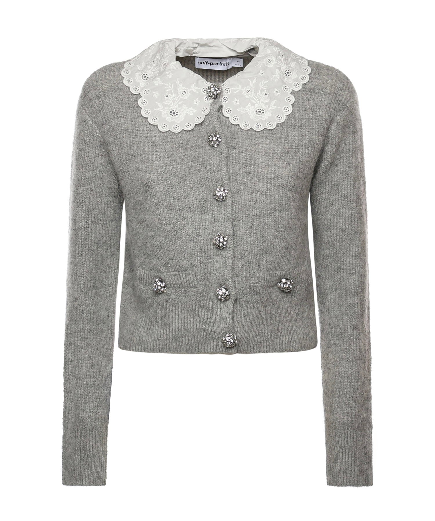 Cardigan con colletto in pizzo RS26123C GR SELF-PORTRAIT 