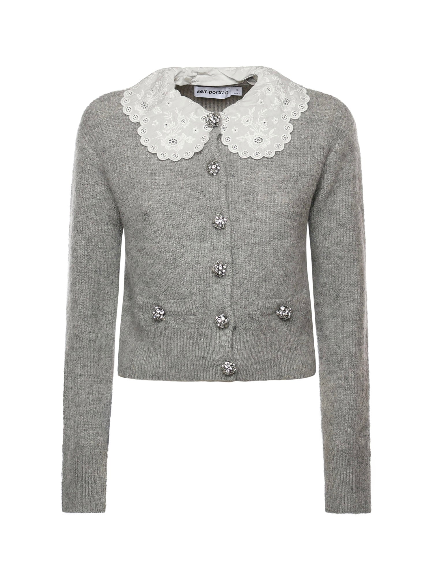 Cardigan con colletto in pizzo RS26123C GR SELF-PORTRAIT 