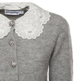 Cardigan con colletto in pizzo RS26123C GR SELF-PORTRAIT 