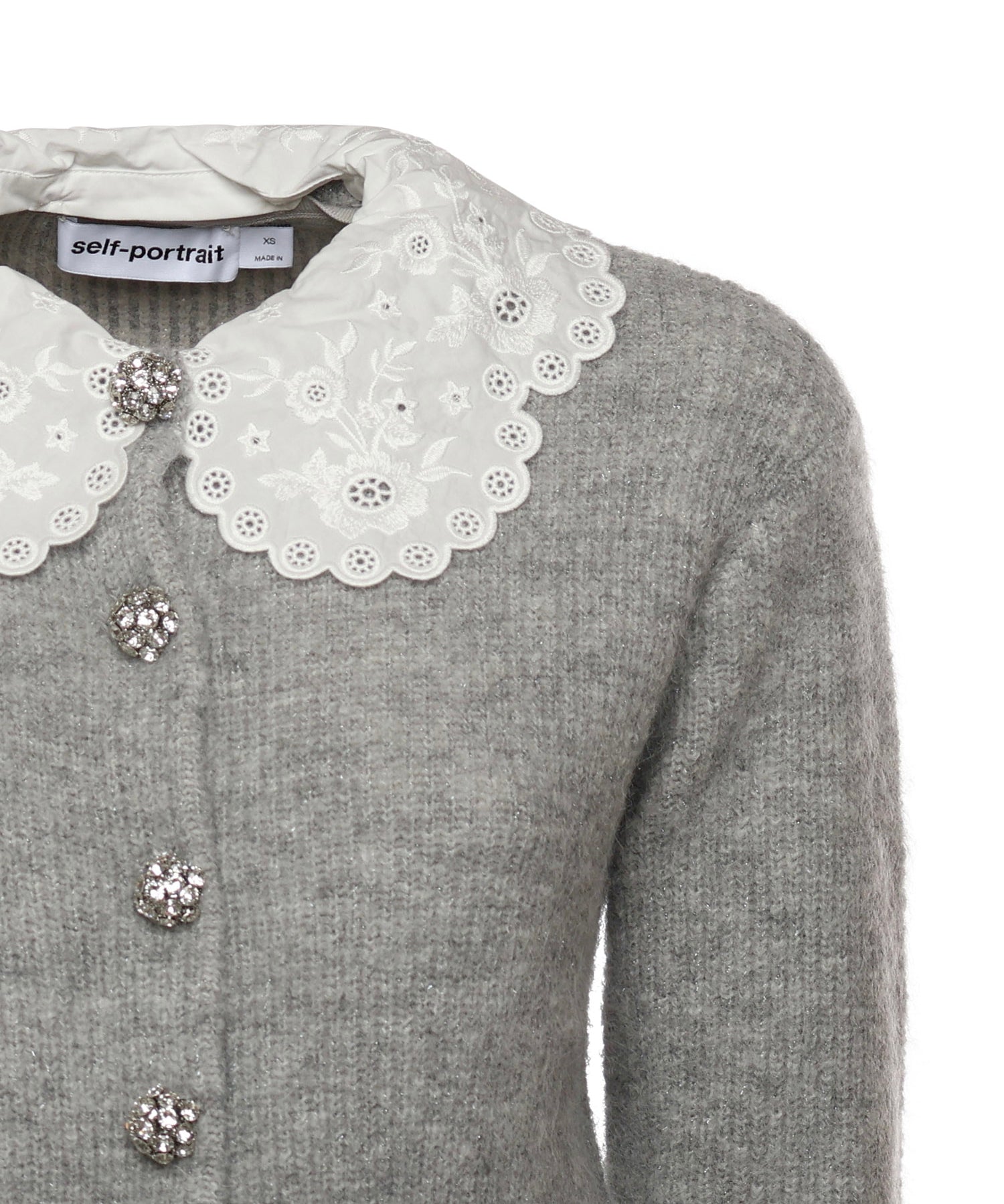 Cardigan con colletto in pizzo RS26123C GR SELF-PORTRAIT 