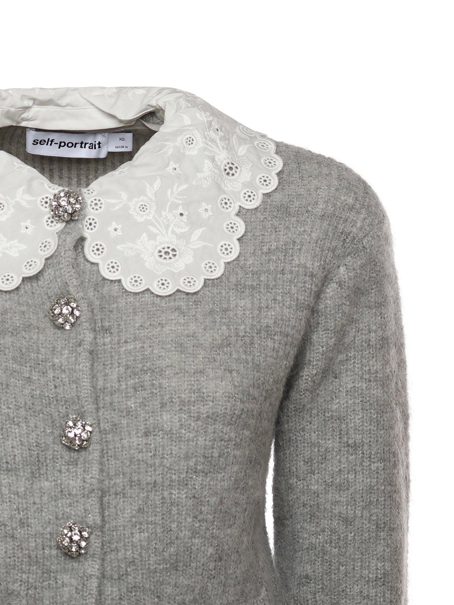 Cardigan con colletto in pizzo RS26123C GR SELF-PORTRAIT 