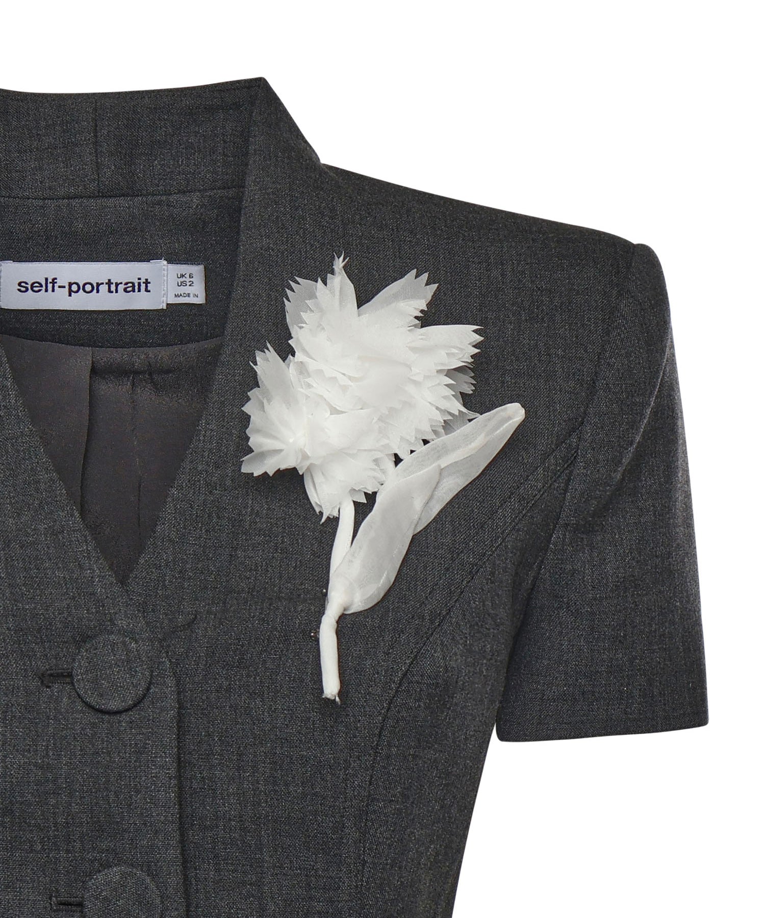 Abito midi con dettaglio floreale RS26160MA GR SELF-PORTRAIT 