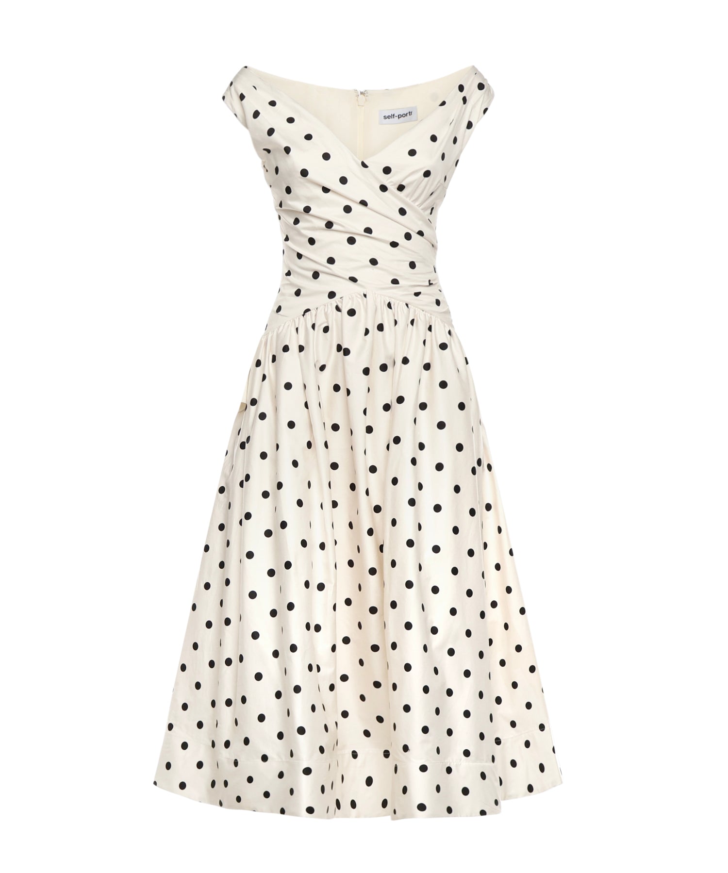 Abito midi in cotone a pois RS26209M C SELF-PORTRAIT 