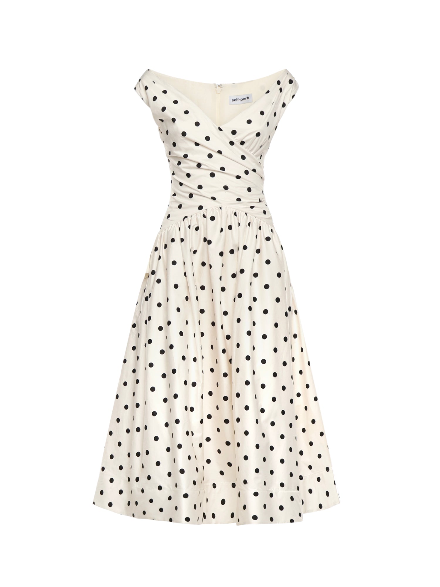 Abito midi in cotone a pois RS26209M C SELF-PORTRAIT 