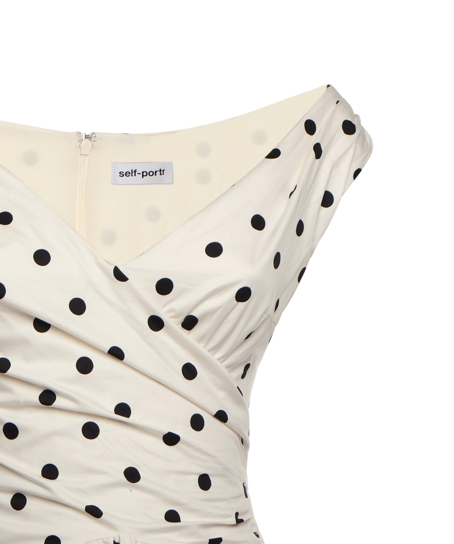 Abito midi in cotone a pois RS26209M C SELF-PORTRAIT 